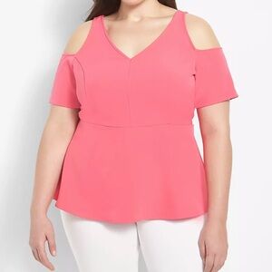 Lane Bryant Cold Shoulder Peplum Top